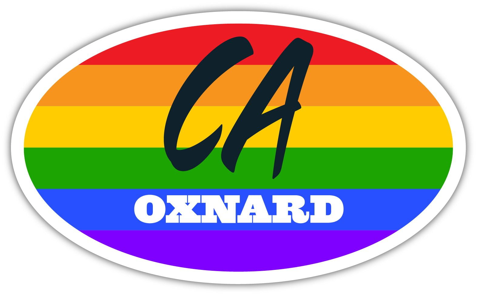 Oxnard CA California Ventura County Rainbow Pride Flag 6 Stripes Pride