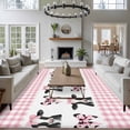 thumbnail image 3 of Farm Pink Cow Large Area Rugs 6x9 ft Country Watercolor Bow Knot Cute Cow Pink Plaid Washable Rug Non Slip Indoor Carpet Absorbent Floor Mat for Living Room Bedroom Dining Room, 3 of 9