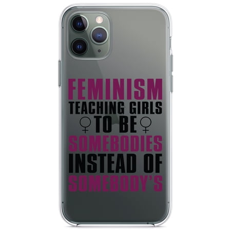 DistinctInk Clear Hybrid Case for Apple iPhone 12 Mini (5.4 Screen) - Somebodies vs Somebody s - Lightweight Grip