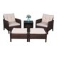 thumbnail image 2 of 5 Piece All Weather Terrace Conversation Set 2 Sofas 2 Ottomans 1 Coffee Table Rounded Arms Brown Gradient Garden Balcony Backy My Lux Decor Round, 2 of 6