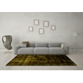 thumbnail image 3 of Ahgly Company Machine Washable Indoor Square Abstract Yellow Modern Area Rugs, 5' Square, 3 of 4