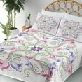 thumbnail image 5 of Ambesonne Mandala Fitted & Top Sheet Set with Shams, Round Flower Frame, Purple White Green, 5 of 7