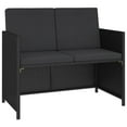 thumbnail image 3 of vidaXL 6 Piece Outdoor Dining Set with Cushions Poly Rattan Black, 3 of 10