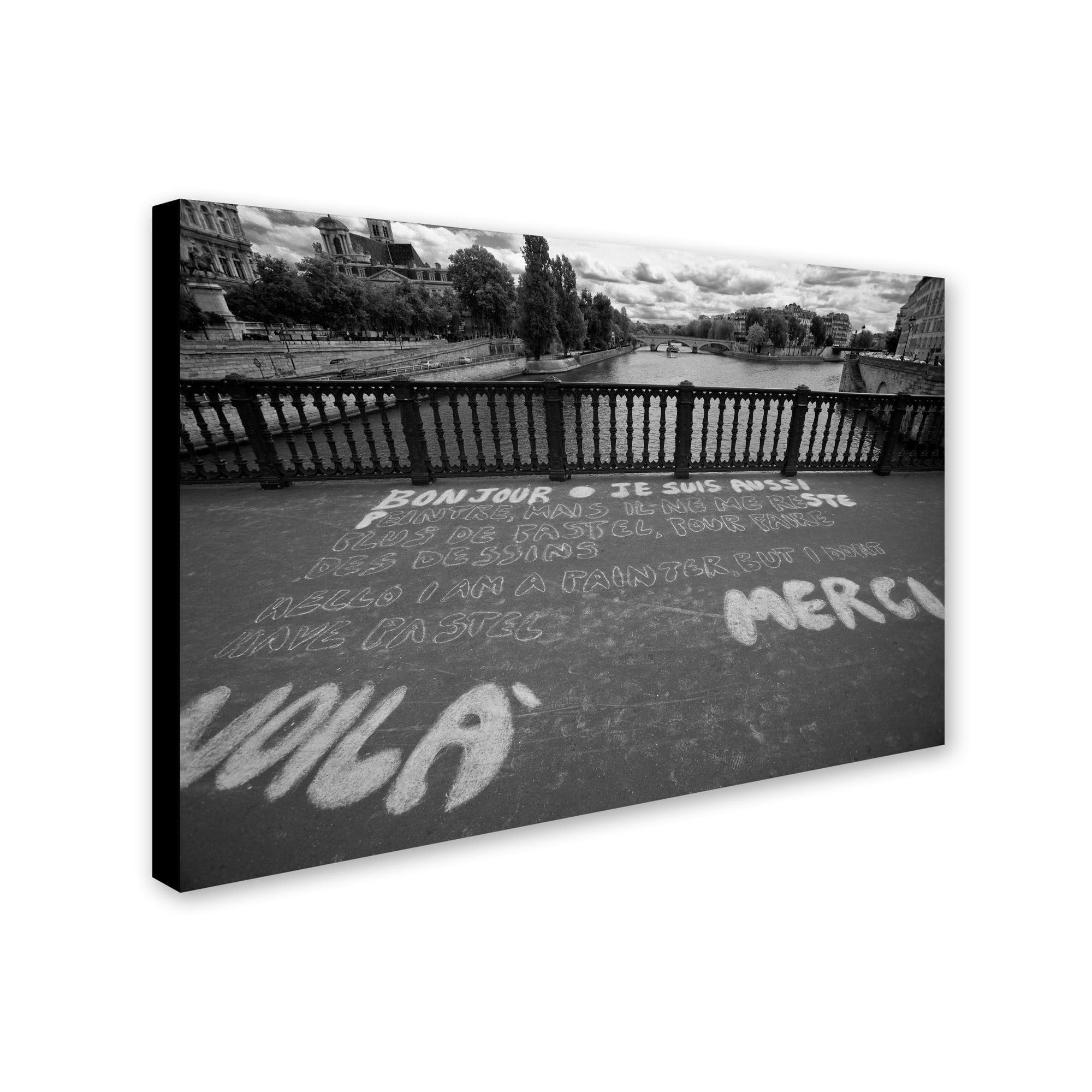 Trademark Fine Art "Paris Bonjour Merci" Canvas Art by Yale Gurney