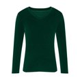 thumbnail image 3 of Njagoc3 Womens Solid Color Gold Velvet Long Sleeve V-Neck Top/Shirt, 3 of 6