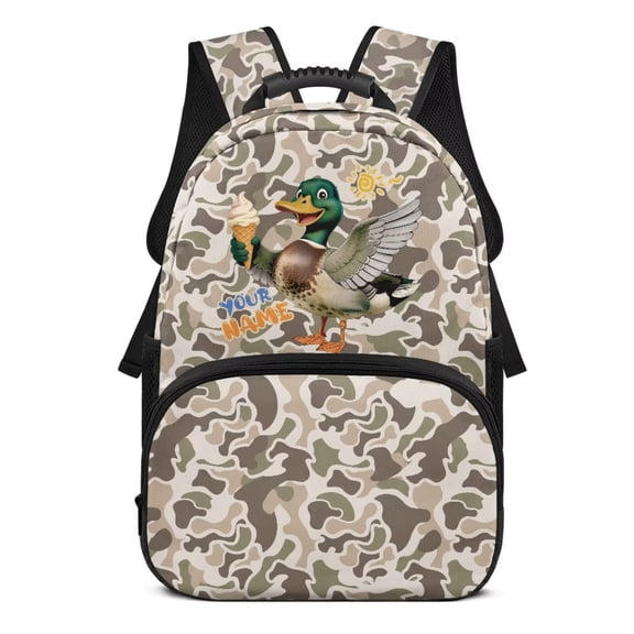 KUIFORTI Duck Camo Kids Bookbag Comfortable Lightweight Girls School Backpack with Multiple Organizer Pockets Side Pockets for Kids Teens Elementary Middle School