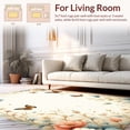 thumbnail image 2 of ODIKA 5'x7' Machine Washable Non-Slip Area Rug, Meadow Circle Springtime Flutter Design High Traffic Rug, Ivory, 277931, 2 of 7