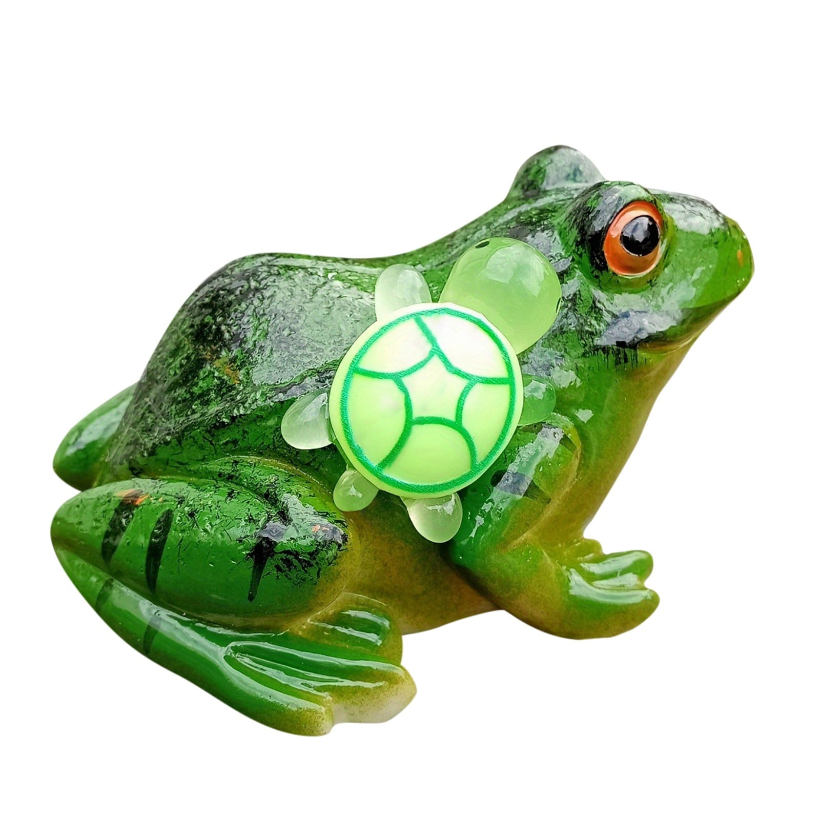Hbdhejl Statue De Grenouille Heureuse Et Petite Tortue Ornements En Résine Pour Cour Jardin Bonsaï Amateurs De Jardinage