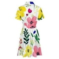 thumbnail image 6 of Colorful Floral Painted Pattern Design Womens Shirt Dresses Women'S Short Sleeve Dress Turn-Down Collar Dress A Line Casuall Dress Oversize(XS-6XL), 6 of 7