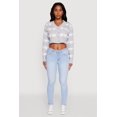 thumbnail image 3 of Women's Chenille Heart Patterned Brushed Knit Cropped Cardigan, 3 of 5