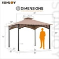 thumbnail image 3 of Sunjoy Outdoor Patio Black Bamboo Shape Steel Frame 11 x 11 ft. 2-Tier Soft Top Gazebo with Beige Canopy for Garden, Backyard, and Lawn Activities, 3 of 13