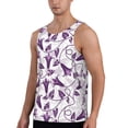 thumbnail image 2 of Haiem Violets Flowers Men Workout Tank Top Gym Bodybuilding Sleeveless Muscle T Shirts Athletic Tank Breathable Workout Shirt-X-Large, 2 of 9