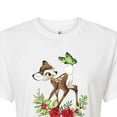 thumbnail image 3 of Disney Bambi - Christmas - Botanical Butterfly - Juniors Cropped Cotton Blend T-Shirt, 3 of 5