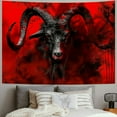 thumbnail image 2 of BCIIG  Demon Goat Head Skull Tapestry, Pentagram Tapestry Wall Hanging for Bedroom, Occult Red Gothic Witch Flag Tapestries Poster Blanket College Dorm Home Decor  50x40inch, 2 of 6