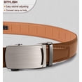 thumbnail image 2 of Mens Ratchet Belt,Leather Adjustable Slide Belt For Gift Mens Dress Casual 1 3/8",Size Adjustable, 2 of 8