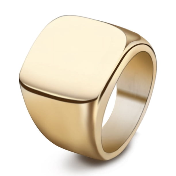 Anillo retro simple liso 19MM 304 acero inoxidable anillo de acero de titanio láser Diseño vintage de acero inoxidable versátil
