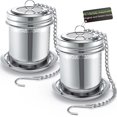 thumbnail image 1 of House Again 2 Pack Tea Infuser, Extra Fine Mesh Tea Infusers for Loose Tea, 18/8 Stainless Steel Tea Strainer with Extended Chain Hook, Tea Steeper for Brew Tea, Spices & Seasonings, 1 of 7