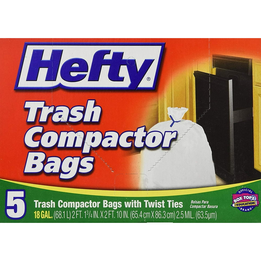Hefty Trash Compactor Bags 18 GAL 5 CT