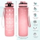 thumbnail image 2 of Botella de agua de 1000 ml (33 onzas) con recordatorio de horario diario, botella motivacional para medir la hidratación, capacidad diaria, marcr medidor, seguimiento de plástico con popote, 2 of 3