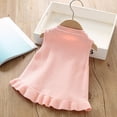 thumbnail image 2 of SGMVNU Baby Girls Crewneck Comfort Knitted Pullover Tank Ruffle Trim Sleeveless Cute Flower Sweater Knitwear Tops for Kids(Size 4-5 Years,Pink), 2 of 6