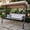 White, variant on YIKEMA 3-Seat Steel Canopy Porch Swing with Foldable Side Trays and Cup Holders, Brown