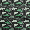 thumbnail image 1 of oneOone Polyester Spandex Black Fabric Beach Dolphin With Dot Texture Craft Projects Decor Fabric Printed By The Yard 56 Inch Wide, 1 of 4