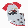 thumbnail image 4 of Baby Toddler Boy Outfits Clothes 2pcs Short Sleeve Bulldozer Print T-Shirt Top and Elastic Waist Pocket Shorts Clothes 2T-8T Kaprioy Mamas Boy Baby Clothes, 4 of 5