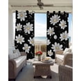 thumbnail image 4 of White Daisy Floral Blackout Curtains 39 Inches Long,Thermal Insualted Grommet Curtains & Drapes,Spring Summer Flowers Black Room Darking Curtains for Living Room Bedroom Windows 2 Panels 27.5"W x39"L, 4 of 8