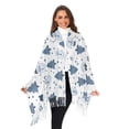 thumbnail image 3 of FORMRS Womens Scarf Winter Soft Long Big Warm Shawls Wrap Tassel Scarves, Blue Cute Snowmen, 3 of 9