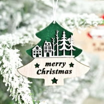 Peacheart Christmas Wooden Ornaments, 3D Rustic Merry Christmas Carved Wood Crafts Hanging Decorations for Xmas Tree Holiday Wedding Party Supplies Farmhouse Home Decor