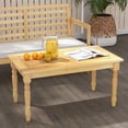 thumbnail image 2 of Gymax Patio Coffee Table w/ Solid Teak Wood Structure Slatted Tabletop for Backyard, 2 of 10