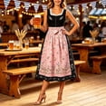 thumbnail image 4 of QUNYINEY Long Vacation Dresses for Women Casual Oktoberfest Sleeveless German Dirndl Dress Beer Carnival A Line Loose Fit Square Neckline Dresses, 4 of 5