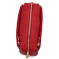 thumbnail image 4 of Bandolera FashionPuzzle pequeña con triple cremallera, piel sintética roja, 4 of 6