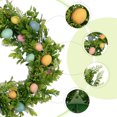 thumbnail image 2 of Unique Bargains Easter Wreath Artificial Colorful Eggs Wreaths for Front Door Decor Green, 2 of 7