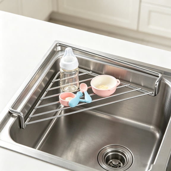 Dish Drying Rack Organizer For Kitchen,Stainless Steel Dish Drain Shelf With Drip Tray,pace Saving Rack For Wet Dish Drying And Air Drying Wet Items