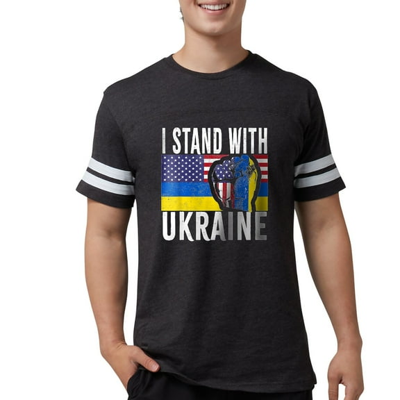 CafePress - I Stand With Ukraine Flag American Flag Su T Shirt - Mens Football Shirt