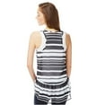 thumbnail image 2 of Aeropostale Womens Sheer Striped Extended Back Tank Top, Black, Juniors, Medium, 2 of 3