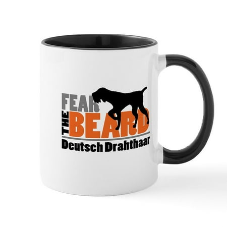 

CafePress - Fear The Beard Deutsch Drahthaar Mug - 11 oz Ceramic Mug - Novelty Coffee Tea Cup