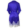 thumbnail image 5 of Woman Nightgown Clearance Women Lace Silk Long Sleeve Pajamas Sleepwear Robe With Belt Bathrobe, 5 of 5