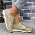 thumbnail image 3 of Mepaouo Rhinestone Sneakers for Women Memory Foam Sparkle Sequin Bling Wedding Bridal Shiny Shoes, 3 of 8