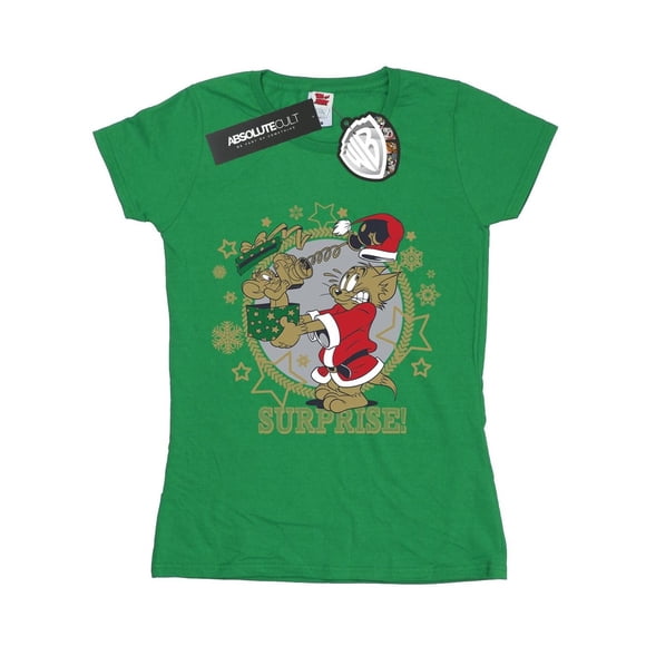 Tom T-Shirt en Coton Surprise de Noël pour Femmes And Jerry