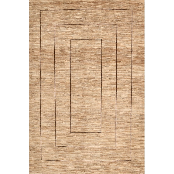 Ahgly Company Indoor Rectangle Contemporary Bronze Brown Abstract Area Rugs, 7' x 9'