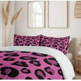 thumbnail image 6 of Ambesonne Hot Pink Duvet Cover Sets, Leopard Animal Skin, 2-King, Fuchsia Black Pink, 6 of 7