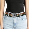 thumbnail image 5 of Buckle-Down Belt, Seatbelt Buckle Belt, Stripe Transitions Black Red Green Yellow, 34 to 52 Inches, 5 of 9
