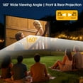 thumbnail image 4 of Outdoor Projector Screen with Stand, 120 inch Portable Projection Kit 16:9 4K HD Wrinkle- Indoor Outdoor Movie Screen with Carry Bag for Home Theater and Backyard Movie Night, 4 of 6