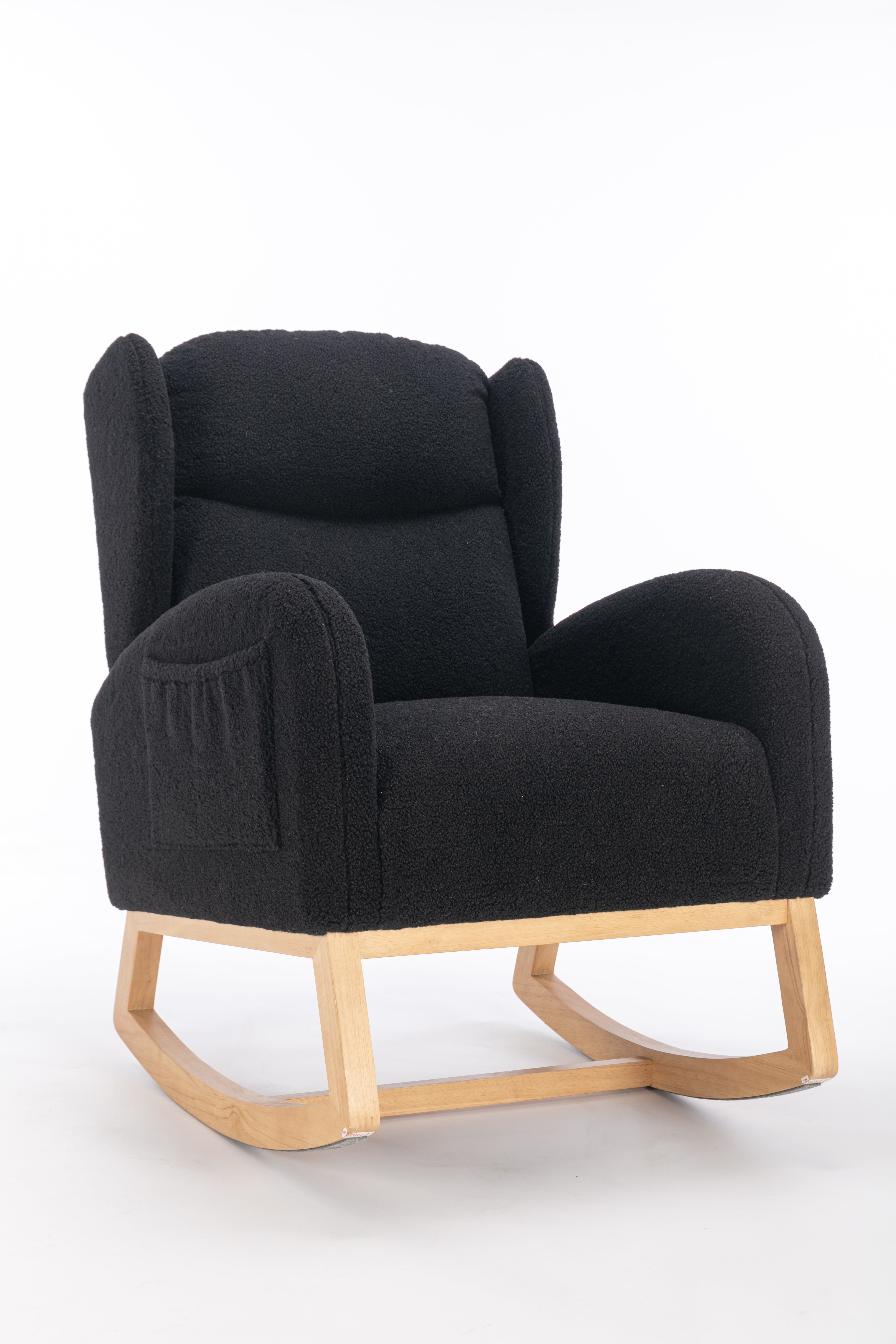 New Nursery Rocking Chair with Solid Wood Legs, Glider Chair for Nursery Rocker Armchair for Living Room Bedroom