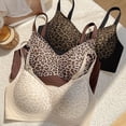 thumbnail image 6 of Alun Leopard Print Bras for Women with Light Support No Underwire Seamless Thin Padding Bralettes Soft Comfortable Smoothing Wireless Everyday Tshirt Bra Coffee M, 6 of 7
