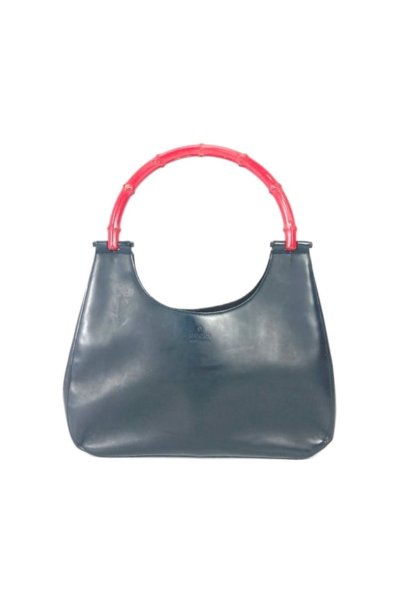Pre-Owned GUCCI 001 3789 Vintage Bamboo Shoulder Bag, Two-Tone Leather Handbag,... (Good)