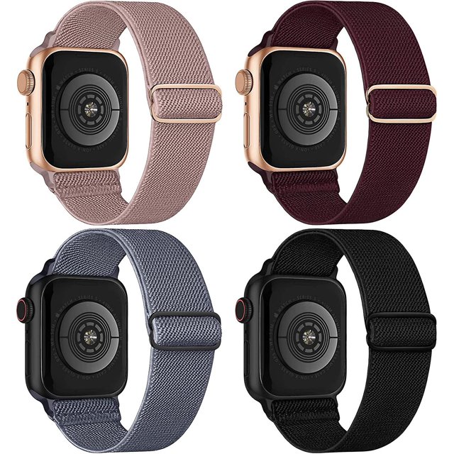 4 correas elásticas de nailon Solo Loop CHAO compatibles Con Apple Watch 42 mm 44 mm 45 mm