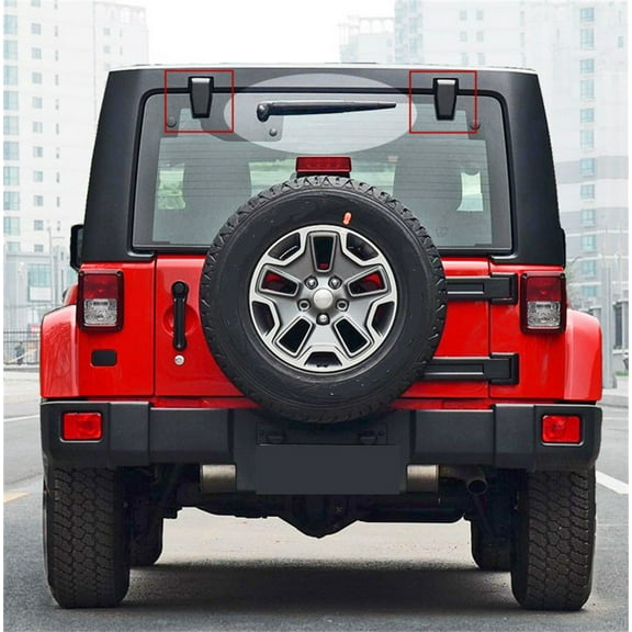 Phyun 2pcs Rear Window Hinge Covers For 2007-2018 Jeep Wrangler JK JKU